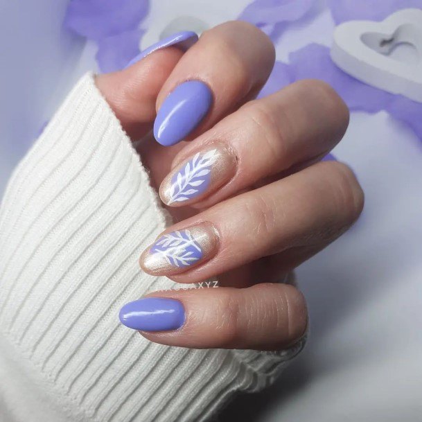 White And Purple Womens Nail Ideas