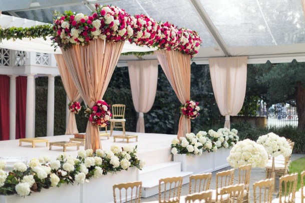 White And Red Indian Wedding Flowers