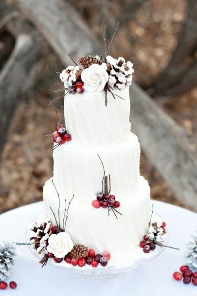 White And Red wedding Cake Ideas