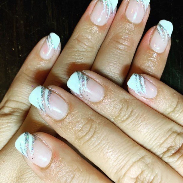 White And Silver Female Nail Designs