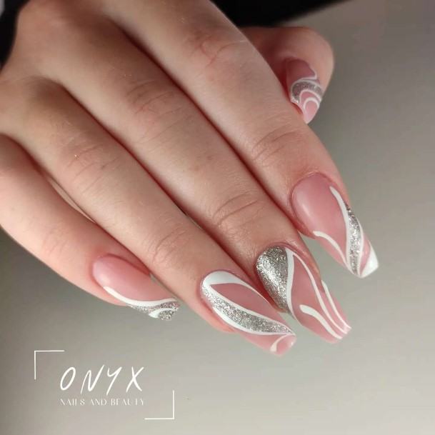 White And Silver White And Silver Nail Designs For Girls