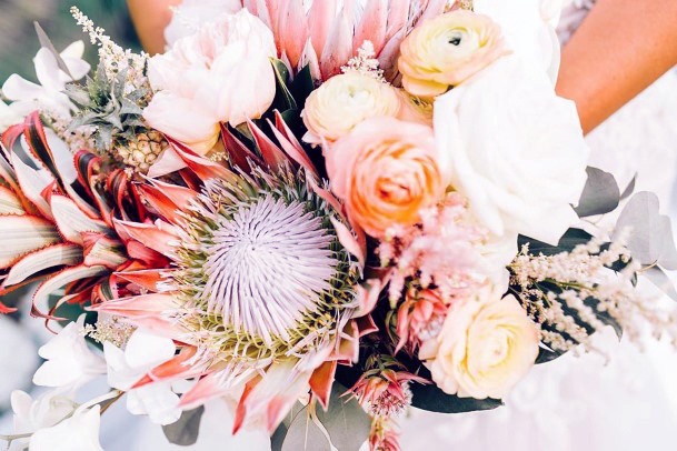 White And Unique Tropical Wedding Flowers