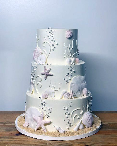 Top 60 Best Beach Wedding Cake Designs - Ocean Themed Cake Ideas