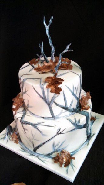 White Camo Wedding Cakes