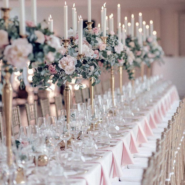 White Candles And May Wedding Flowers