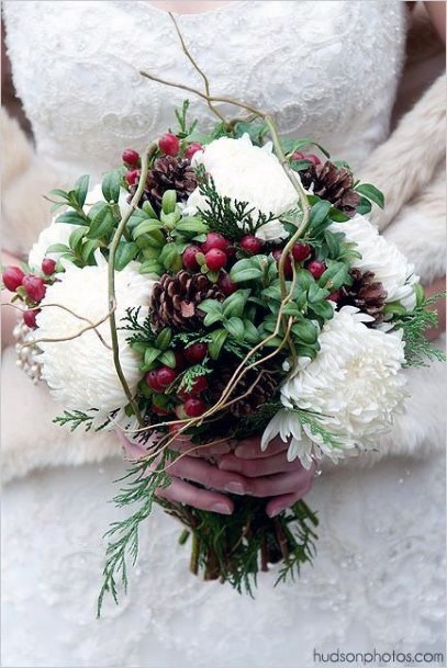 White Christmas Wedding Flowers Decor