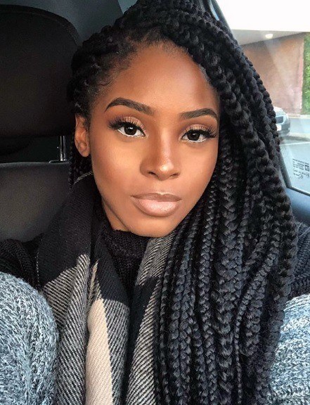 White Eyeshadow White Eyeliner Long Hair Weave Beautiful Scarf Winter Jacket Black Girl