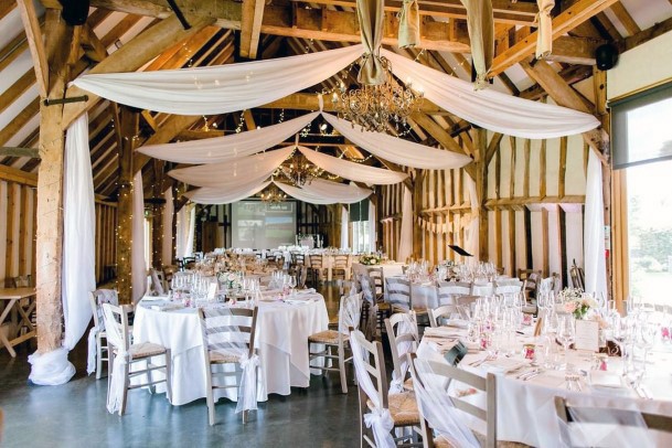 White Fabric Wedding Ceiling Decorations