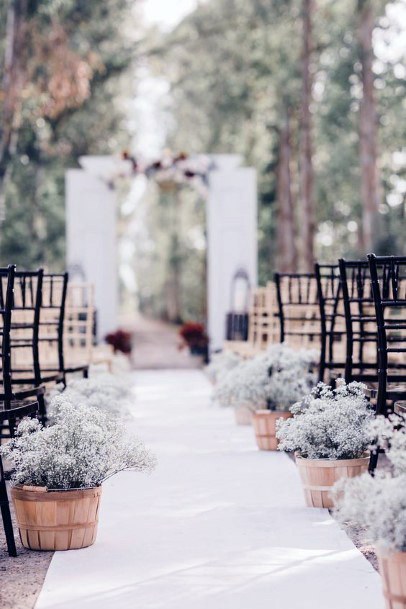 White Flowers Aisle Decorations Wedding Ceremony