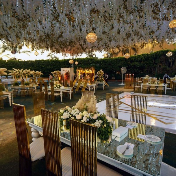 White Flowers Decorations Ceiling Wedding