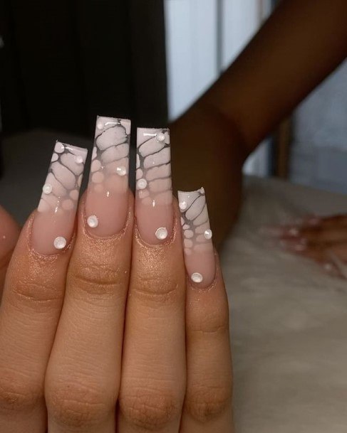 White French Tip Womens Feminine White French Tip Nails