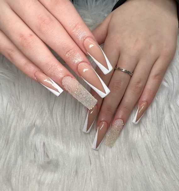 White French Tip Womens Nails