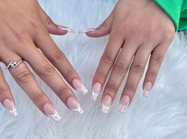 White French Womens Feminine White French Nails