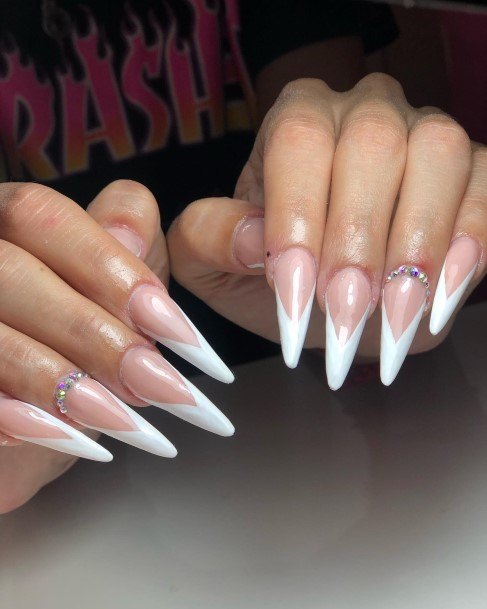 White French Womens Nail Ideas