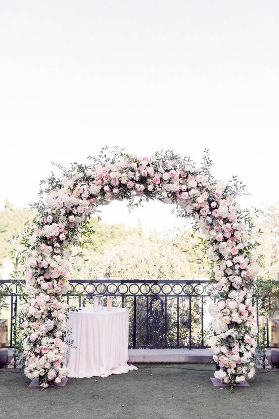 White Garland Wedding Arch Flowers