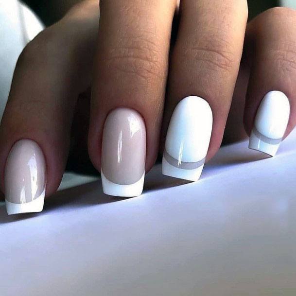 White Gel French Manicure For Women