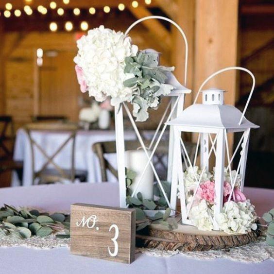 White Metal Lantern Wedding Decor