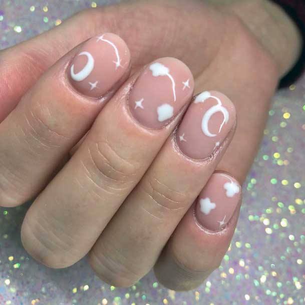 White Moon Nails Coral For Women