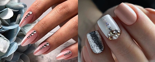 Top 100 Best White Nails With Rhinestones For Women – Fingernail Design Ideas