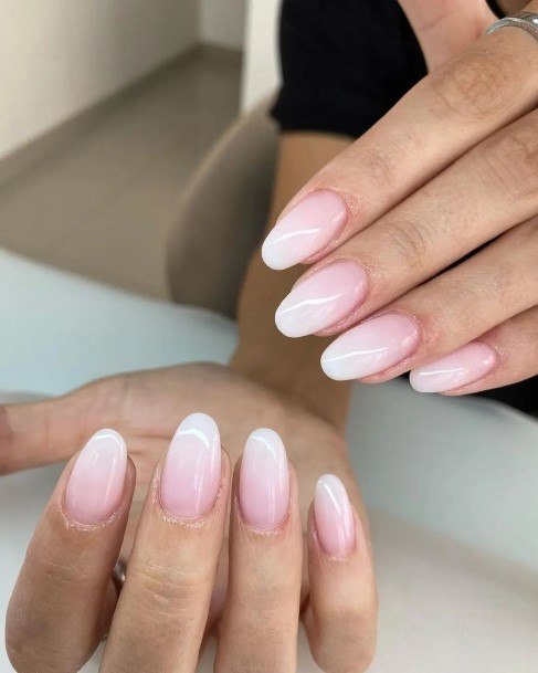 White Ombre Female Nail Designs