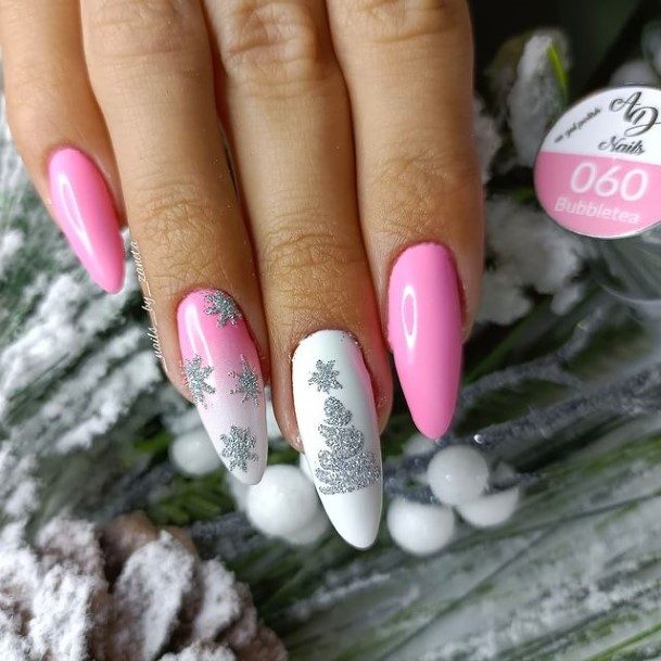 White Ombre Girls Nail Ideas