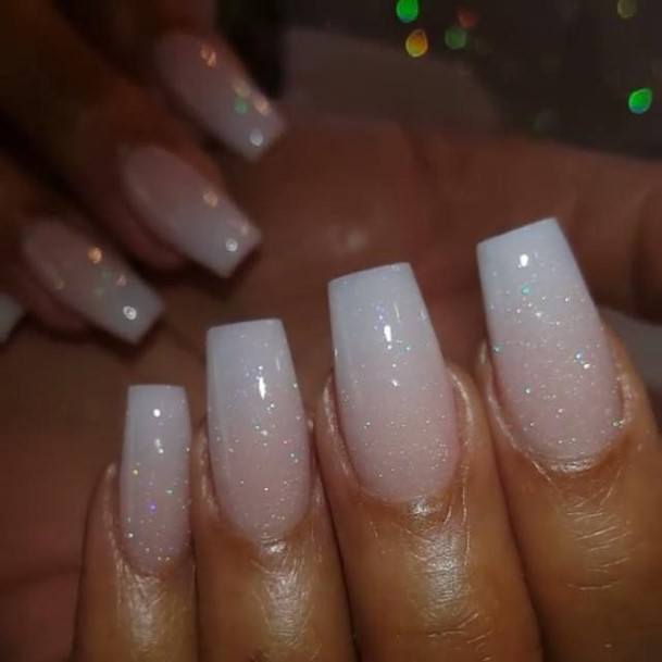 White Ombre Nail Design Inspiration For Women