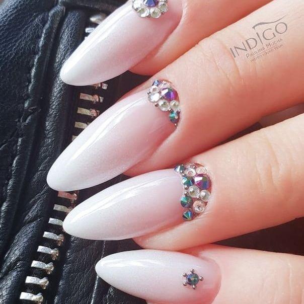 White Ombre Nail Feminine Designs