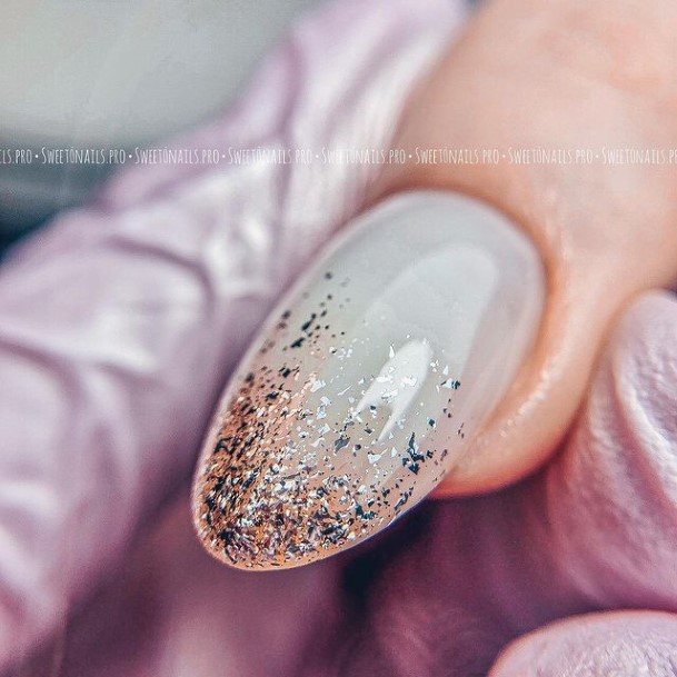 White Ombre Womens Feminine White Ombre Nails