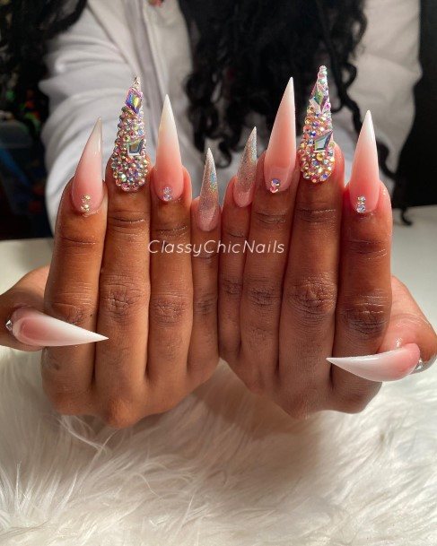 White Ombre Womens Nail Ideas