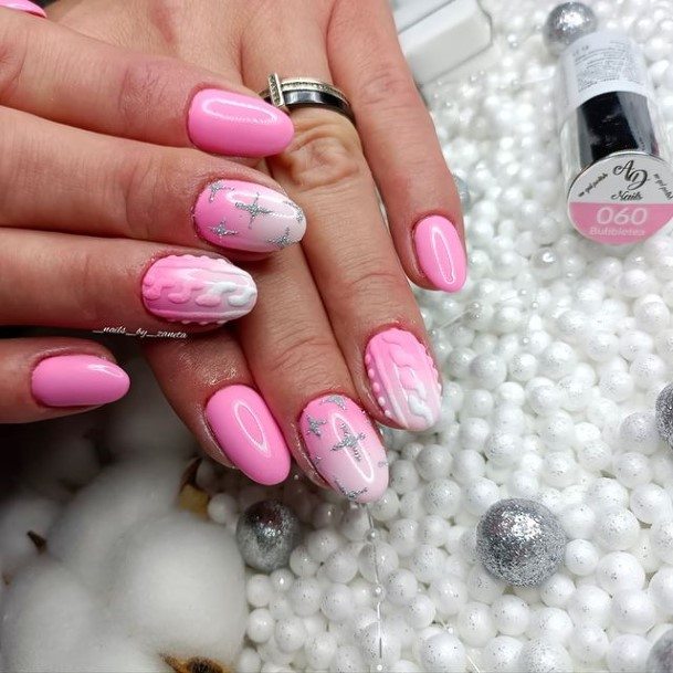 White Ombre Womens Nails