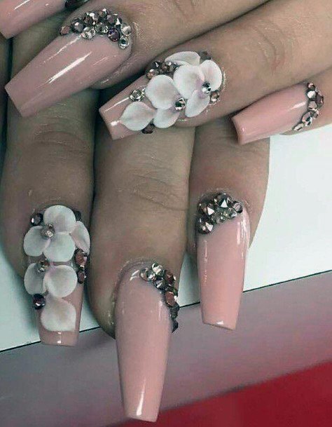 White Orchids And Stones Nail