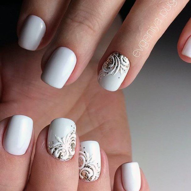 White Prom Womens Nail Designs