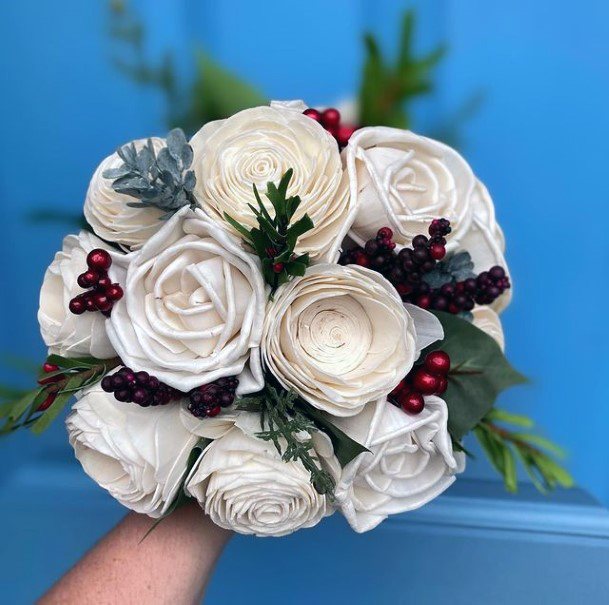 White Rose Globe Christmas Wedding Flowers