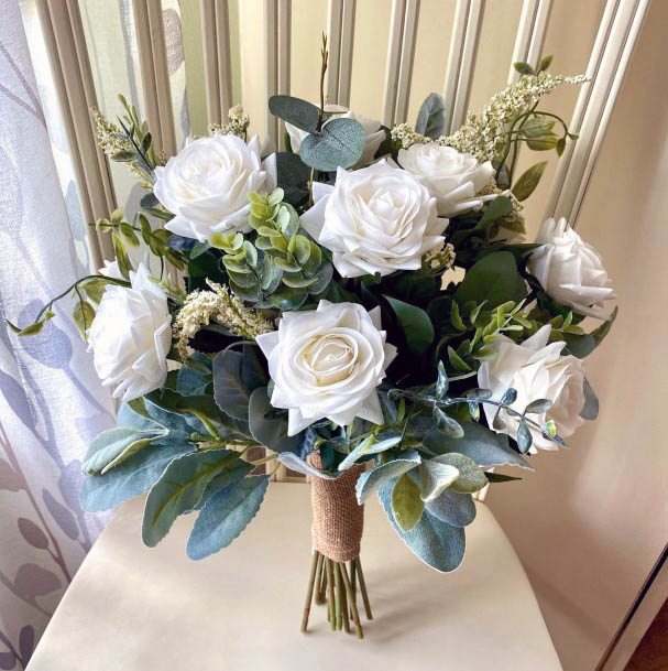 White Rose Wedding Bouquet