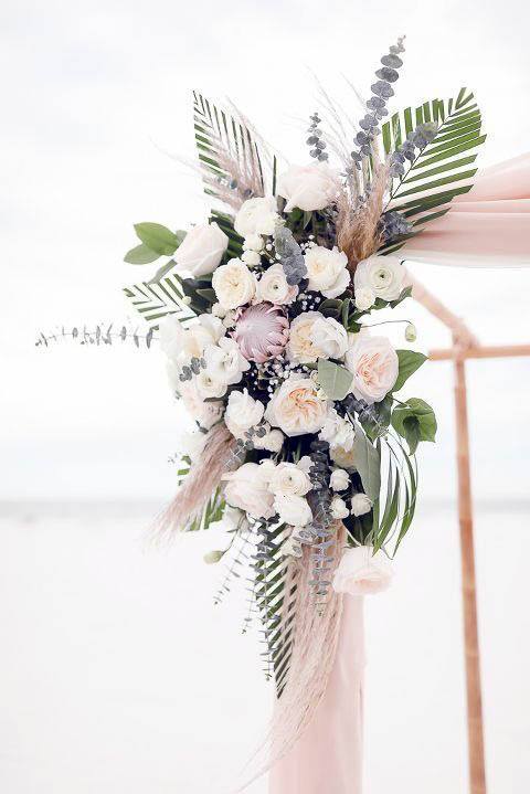 White Roses Wedding Arch Flowers