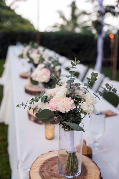 White Roses Wedding Head Table Decor