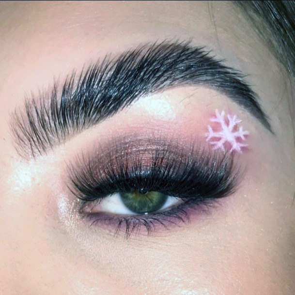 White Snow Flake Womens Eyeshadow Art