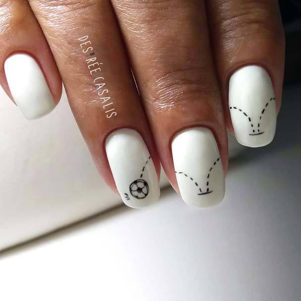 White Sport Nails For Women