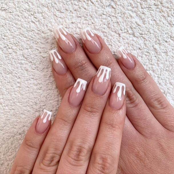 White Square Womens Nail Ideas