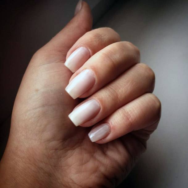 White Tinted Nude Nails