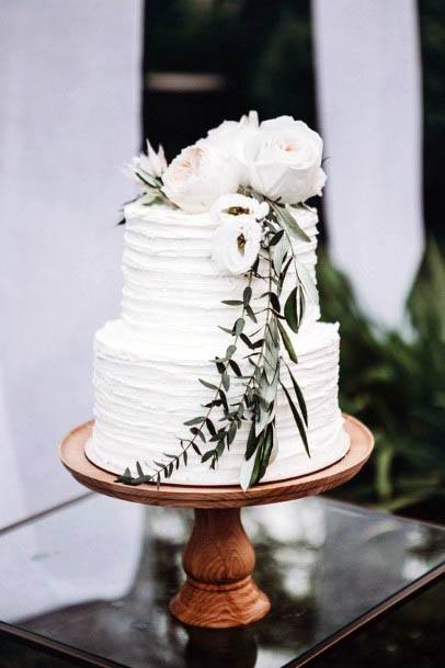White Wedding Cake Flowers Art