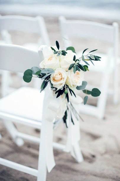 White Wedding Flowers Chair Decor