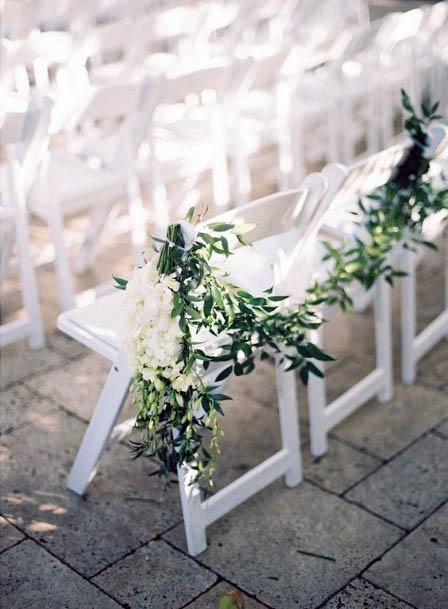 White Wedding Flowers Chair