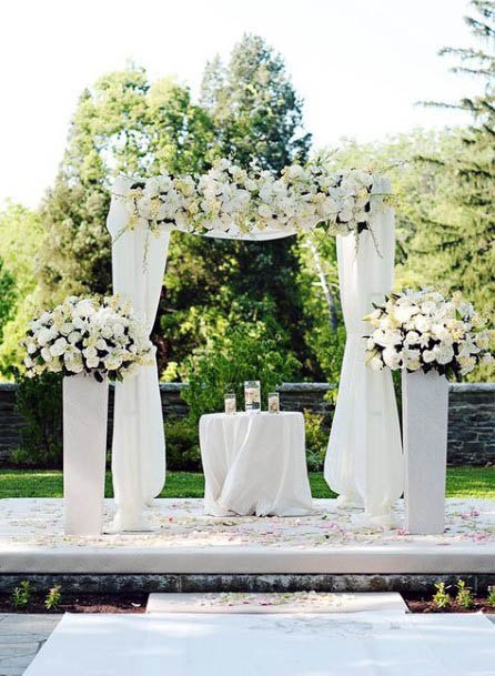 White Wedding Flowers Platform