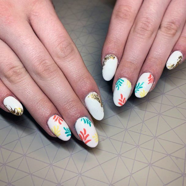 Whitish Tropical Nails Women