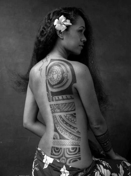 Wholesome Tribal Tattoo Womens Back