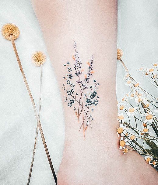 Wildflower Tattoo Designs For Girls