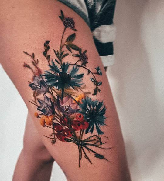 Wildflower Tattoo Designs For Women