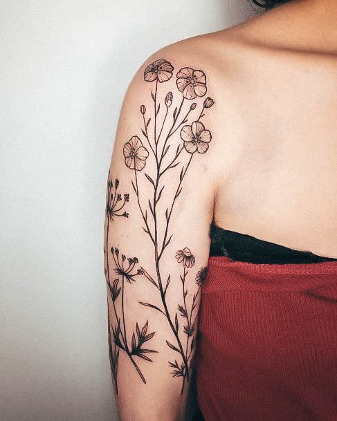 Wildflower Womens Tattoos