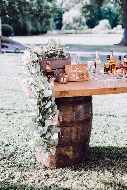 Wine Barrel Table Inspiration Rustic Wedding Ideas